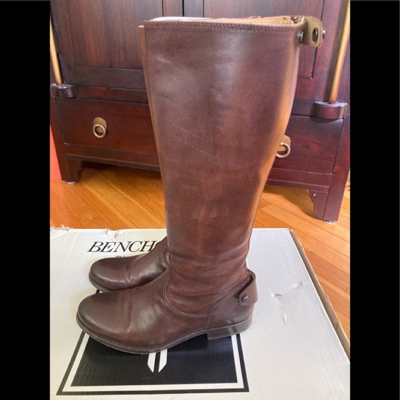 Frye Melissa Button Back Zip Leather Riding Boot - Picture 1 of 4